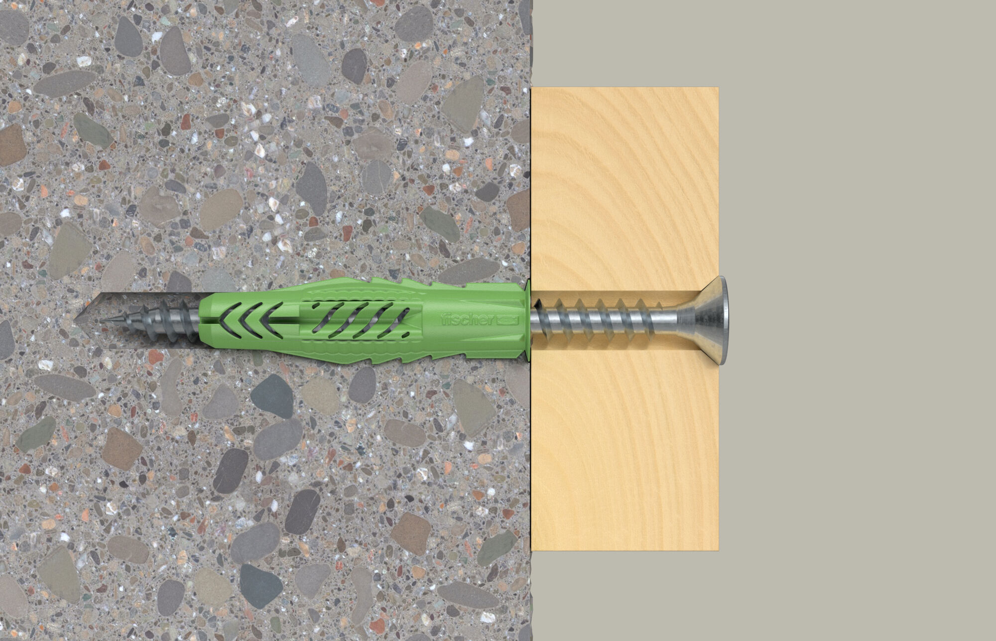 fischer Universal plug UX Green 6 x 35 R S with rim and screw